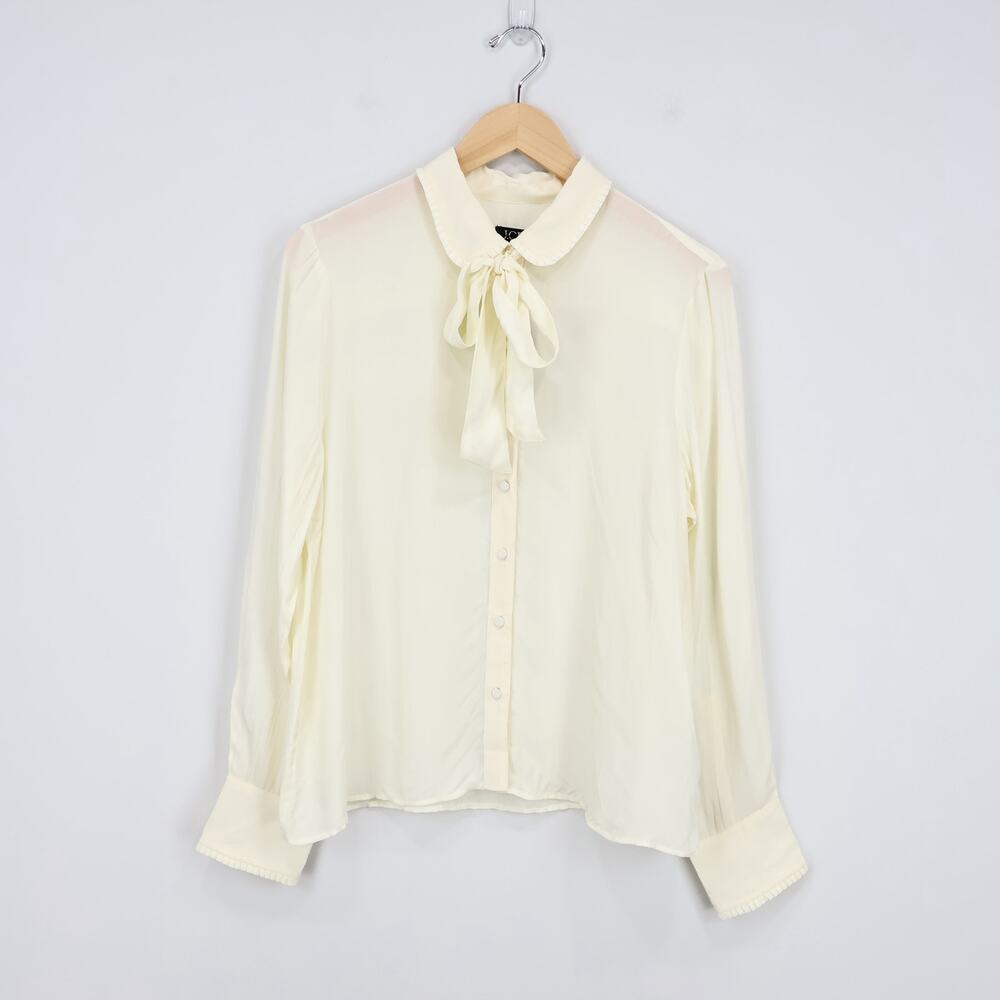 J. Crew Ivory Blouse with Elegant Bow - Picture 2 of 12
